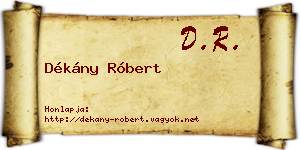 Dékány Róbert névjegykártya