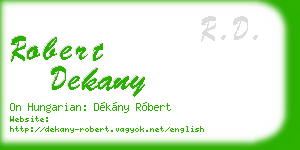 robert dekany business card